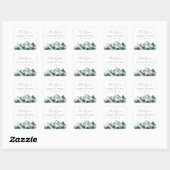 Highland | Hochzeit des Wasserfarbengebirges Danke Quadratischer Aufkleber (Blatt)