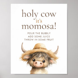 Highland Holy Cow Momosa Baby Shower Poster