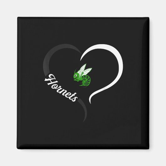 Highland Hornets-Logo Halbherz Slogan Hs Magnet (Vorne)