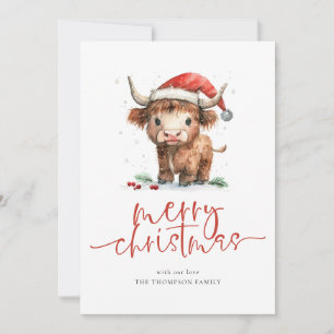 Highland-Kuh 2026 Kalender Frohe Weihnachten