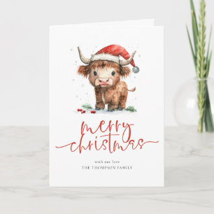 Highland-Kuh 2026 Kalender Frohe Weihnachten gefal