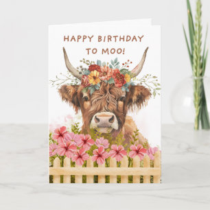 Highland-Kuh Alles Gute zum Geburtstag Moo Niedlic Karte