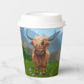 HIghland Kuh Coming and Going Party Pappbecher (Vorderseite)