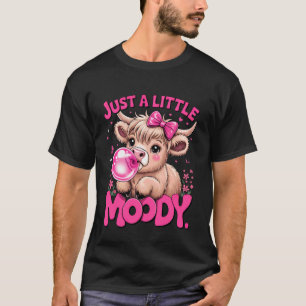 Highland-Kuh einfach ein bisschen launische Blumen T-Shirt