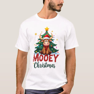 Highland-Kuh Färse Weihnachtsmann Hut Mooey Weihna T-Shirt