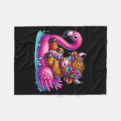 Highland-Kuh Flamingo ol Float Sommer Hawaii Stran Fleecedecke (Vorderseite (Horizontal))