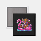 Highland-Kuh Flamingo ol Float Sommer Hawaii Stran Magnet (Vorderseite/Rückseite)