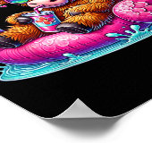 Highland-Kuh Flamingo ol Float Sommer Hawaii Stran Poster (Ecke)