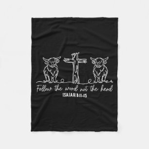 Highland-Kuh folge dem Wort, nicht der Herdenfarm- Fleecedecke