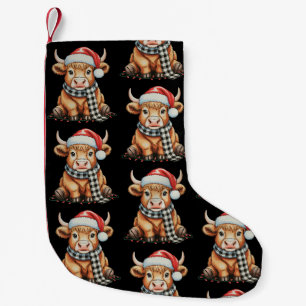 Highland-Kuh Frohe Weihnachten Lichter Weihnachtsm Kleiner Weihnachtsstrumpf