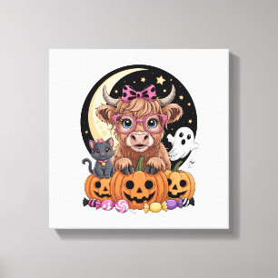 Highland-Kuh Halloween Gruselige Jahreszeit Leinwanddruck