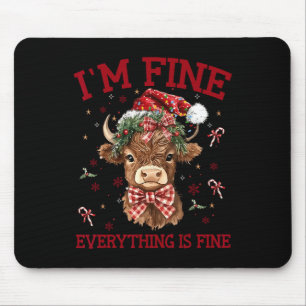 Highland Kuh Ich bin gut alles ist fein Funny Chr Mousepad