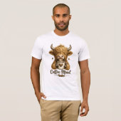 Highland-Kuh-Kaffee-Tee T-Shirt (Vorne ganz)