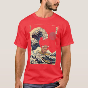 Highland-Kuh Kanagawa Japanisches Surfwelle T-Shirt