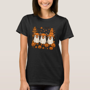 Highland-Kuh-Kürbis-Herbst-Rustikale-Landhaus-Deko T-Shirt