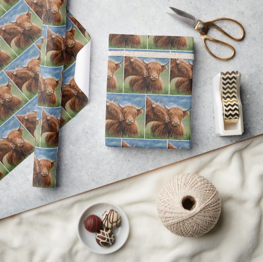 Highland-Kuh küsst Kuh Geschenkpapier (Kunsthandwerk)