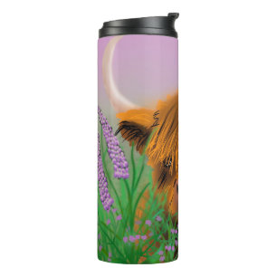 Highland-Kuh Lavendel-Wiese Thermobecher Thermosbecher