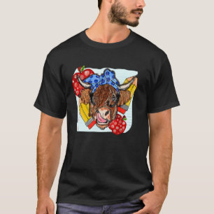 Highland-Kuh-Lehrer Western-Land Lustiger Lehrer T-Shirt