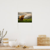 Highland-Kuh liebt dich Poster (Küche)