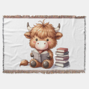 Highland-Kuh liest Bücher Decke