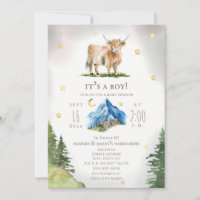 Highland-Kuh-Mond-Sterne-Berg-Baby-Party
