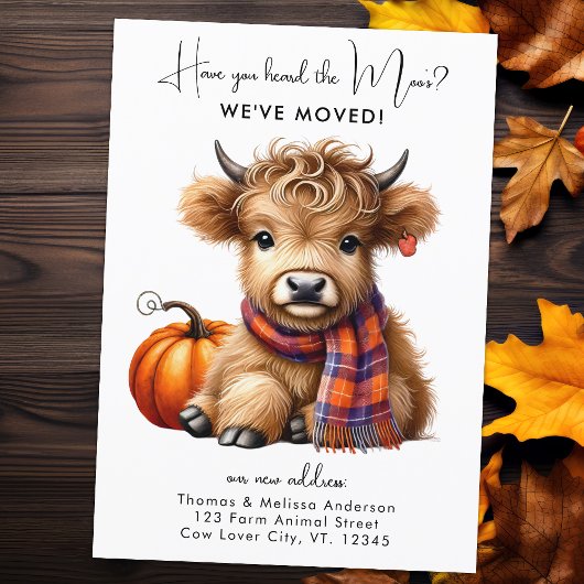 Highland Kuh neue Adresse wir bewegt Herbst bewege Ankündigung
