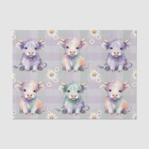 Highland-Kuh-Oster-Daisy-Blumen-Pastell Seidenpapier