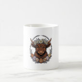 Highland-Kuh-Ostern Vintage-Blumen-Ei-Kunst Kaffeetasse (Mittel)