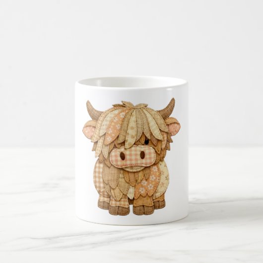 Highland-Kuh-Patchwork Kaffeetasse (Mittel)