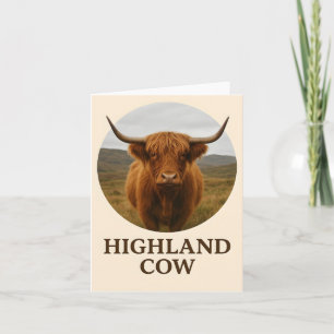 Highland-Kuh-Porträtposter mit "Highland-Kuh" Feiertagskarte