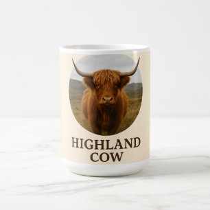 Highland-Kuh-Porträtposter mit "Highland-Kuh" Kaffeetasse