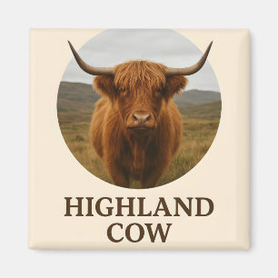 Highland-Kuh-Porträtposter mit "Highland-Kuh"  Magnet