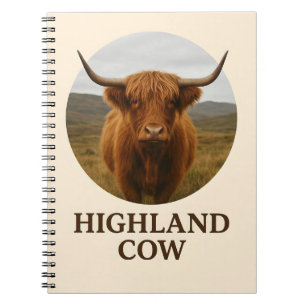 Highland-Kuh-Porträtposter mit "Highland-Kuh"  Notizblock