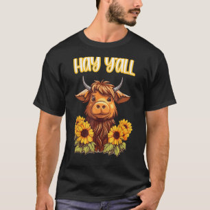 Highland-Kuh-Ranch-Leben-Westliche-Kowgirl-Sonnenb T-Shirt