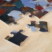 Highland-Kuh Rustikal Winter Lametta Hut Puzzle (Seite)