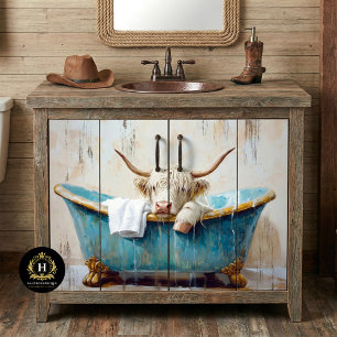 Highland Kuh Rustikale Boho Badewanne Spa Decoupag Seidenpapier