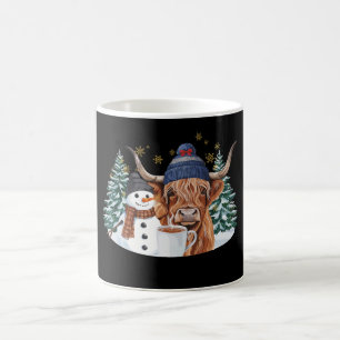Highland-Kuh Schneemann Heiße Schokolade Weihnacht Kaffeetasse