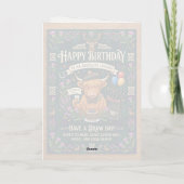 Highland-Kuh Schottischer Geburtstag Karte (Rückseite)