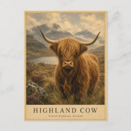 Highland-Kuh Schottland VINTAGE Postkarte