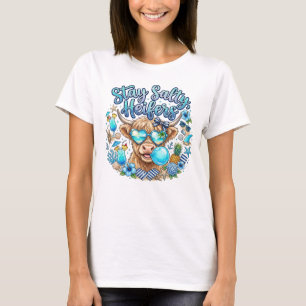 Highland-Kuh-Strand-Sommer-Funny T-Shirt