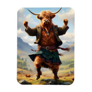 Highland-Kuh tanzt Highland Fling, Magnet