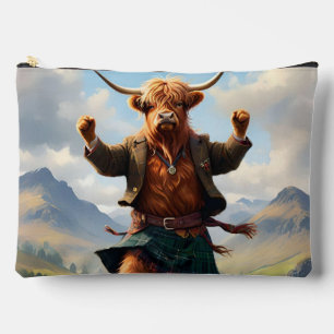 Highland-Kuh tanzt Highland Fling, Zubehörtasche