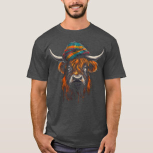 Highland-Kuh-Tier-Kunstwerk lustig T-Shirt