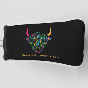 Highland-Kuh Unordentliches Haar Ist Egal Bunt Golf Headcover