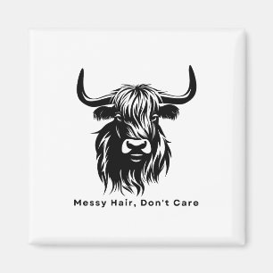 Highland-Kuh Unordentliches Haar Ist Egal Kuh-Farm Magnet