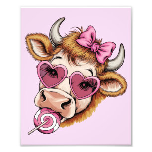 Highland-Kuh Valentine Coquette Valentinstag Fotodruck