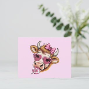 Highland-Kuh Valentine Coquette Valentinstag  Postkarte