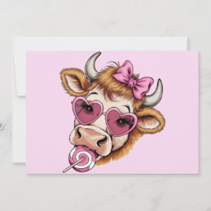Highland-Kuh-Valentinsgruß Coquette Valentinstag  Feiertagskarte