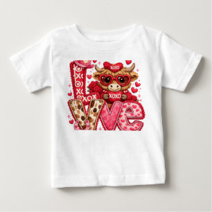 Highland-Kuh Valentinsliebe – Süße westliche Kuh m Baby T-shirt