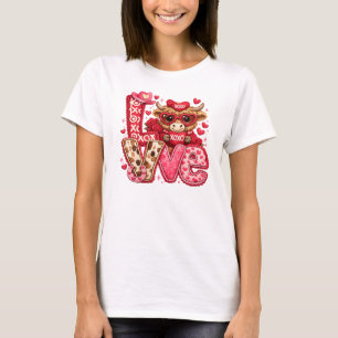 Highland-Kuh Valentinstag Liebe – Süße westliche K T-Shirt